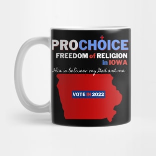 Pro Choice Iowa (light on dark) Mug